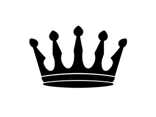 Black crown isolated on transparent background 
