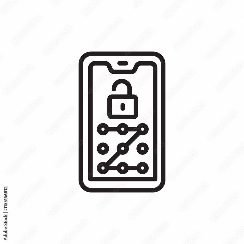 Poster phone lock code pin icon vector sign