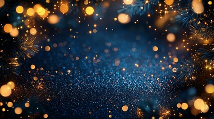 Fototapeta premium Abstract Blue and Gold Bokeh Background