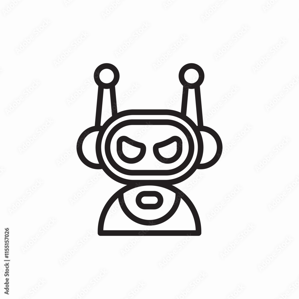 Poster robot cyborg machine icon vector sign
