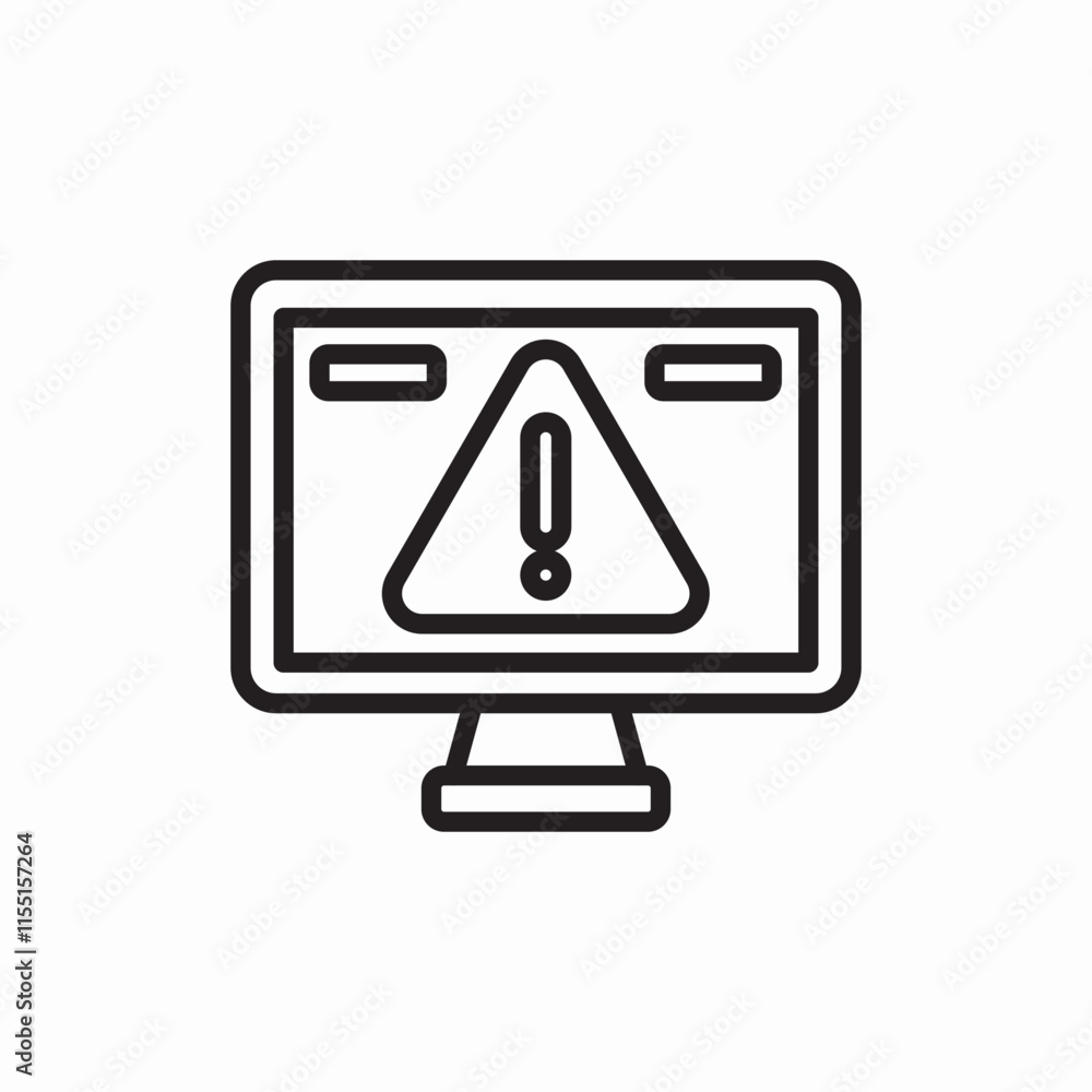 Poster pc message virus risk danger hack hacking icon vector sign