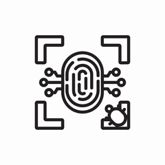 finger print identification bug icon vector sign
