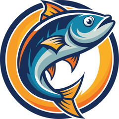 Obraz premium Ocean Elegance Fish Logo for Modern Brands