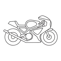 Motorcycle vector illustration, Motorcycle coloring page for book and drawing, Line art motorcycle