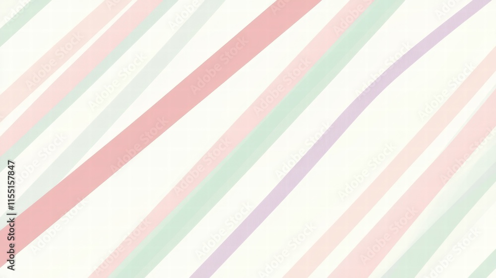 Fototapete Colorful striped pattern featuring pastel shades creating a soft and calming visual effect in modern design. Generative AI