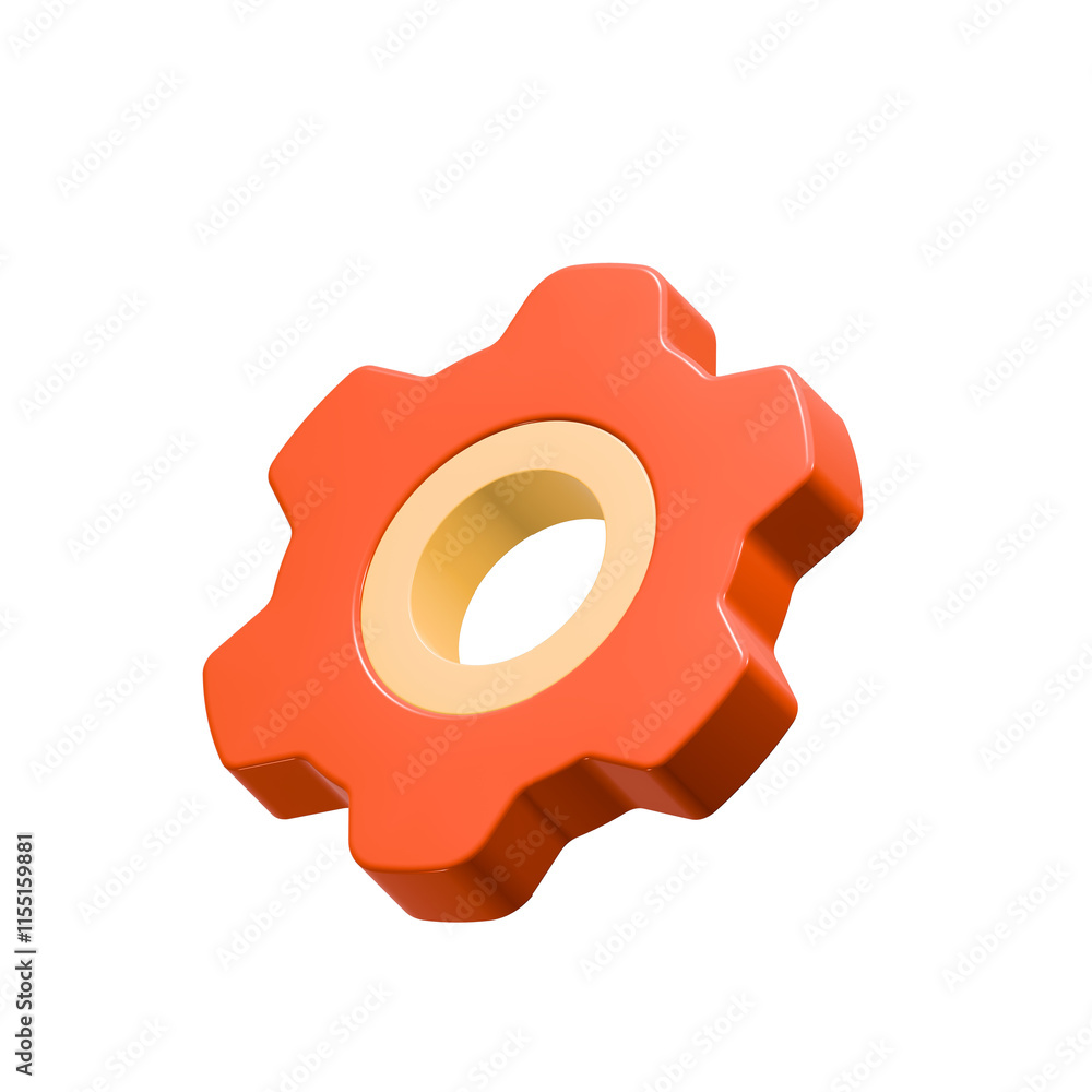 Poster setting gear 3d icon web for app