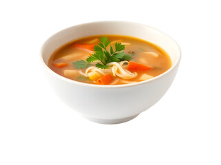 bowl of soup isolated on transparent background 