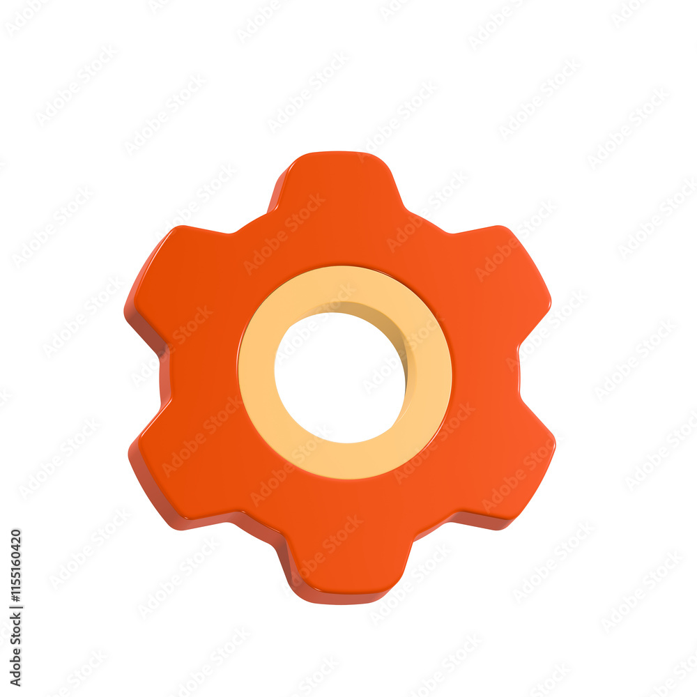 Poster setting gear 3d icon web for app