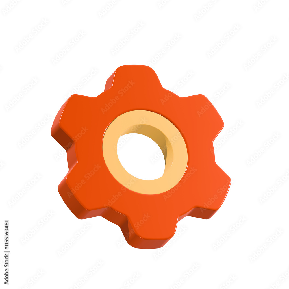 Poster setting gear 3d icon web for app