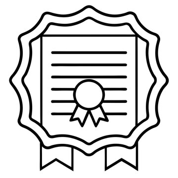 certificate document badge black outline clip art preview