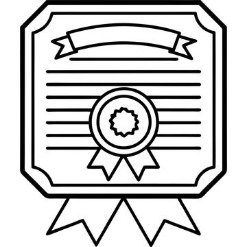 black and white certificate award badge clip art preview