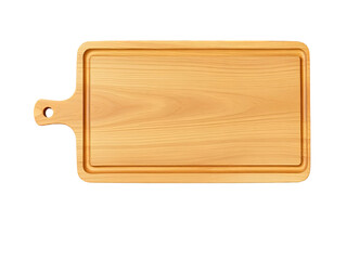 wooden cutting board isolated on transparent background 