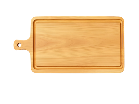 wooden cutting board isolated on transparent background 
