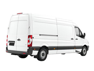 white delivery truck isolated on transparent background 