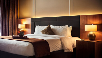 a modern bedroom in a beautiful house