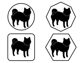 柴犬のシルエットアイコン4種類セット