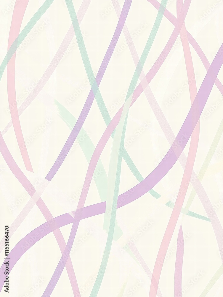 Aufkleber Striped pattern with pastel colors creating a soft and calming atmosphere in a minimalist design. Generative AI
