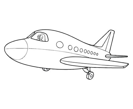 recommend clip art: Airplane, outline coloring page for kids