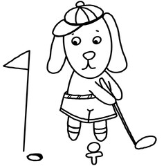 Dog with golf
