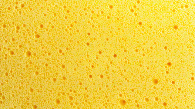 top view on yellow kitchen sponge surface, texture background