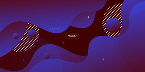 Modern blue and purple geometric gradient business banner design. Creative banner design with wave and line shape as template. Simple horizontal banner. Vector Eps10