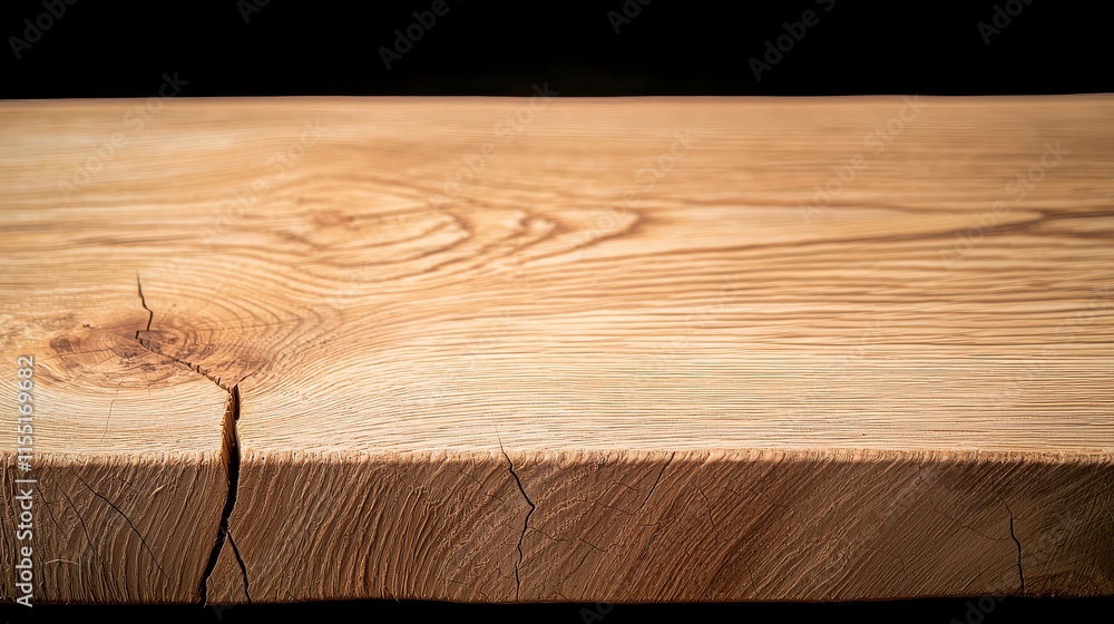 Poster defects on pieces of work concept, detailed wooden board with cracks and surface defects showcasing 