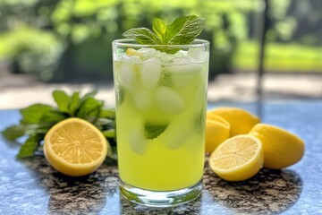 Refreshing Iced Lemonade with Mint