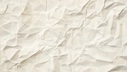 Obraz premium A flat texture of crumpled white paper with soft, natural folds and subtle creases for an elegant background design. 
