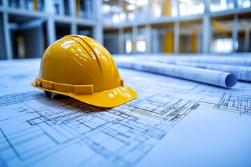 Architect and Contractor Discussing Blueprint on Construction Site