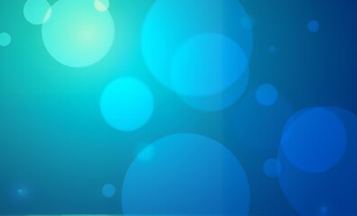 淡い青と水色のグラデーションに、ぼけた円形が散りばめられた抽象的な背景