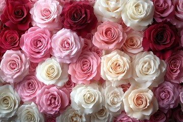 Romantic Rose Arrangement Background - Soft Pastel Colors