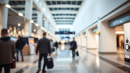 Blur airport interior design. Generative AI