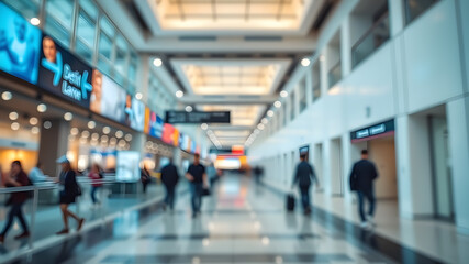 Blur airport interior design. Generative AI