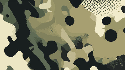 Seamless military camouflage fabric pattern. military camouflage on green, cream, black fabric design. Camouflage pattern cloth texture background. Camouflage army seamless vector pattern for print