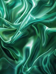 Obraz premium Elegant Green Satin Texture - Luxurious and Vibrant Abstract Background