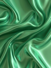 Obraz premium Elegant Green Satin Texture - Luxurious and Vibrant Abstract Background