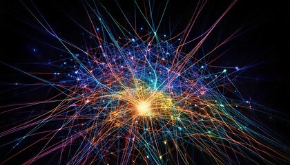 A Futuristic Visual Representation of a Neural Network, with Glowing Nodes Connected by Dynamic Lines