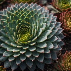 A detailed close-up of a succulent rosette.