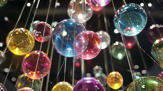 The string theory balloon representing the possible connection between all these bosons floats above them all in a mesmerizing display.