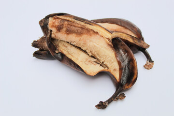 bananas that are overripe and rotten. bananas peeling because they are rotten