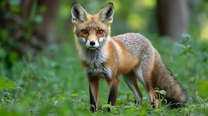 Fototapeta premium Red Fox in Forest