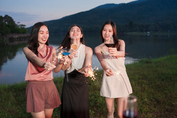 Celebrating Asian women for a successful, happy day.