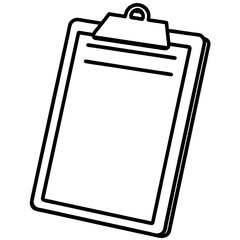 Clipboard Line Art Vector Illustration