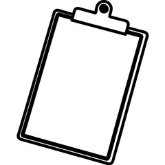Clipboard Line Art Vector Illustration