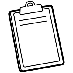 Clipboard Line Art Vector Illustration
