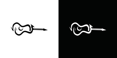 simple guitar musical instrument logo vector
