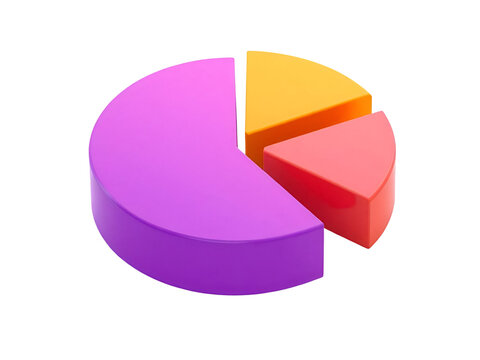 3d pie chart isolated