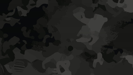 Seamless military camouflage fabric pattern black style. military camouflage on dark black, black fabric design. Camouflage pattern cloth texture background. Camouflage army seamless pattern for print