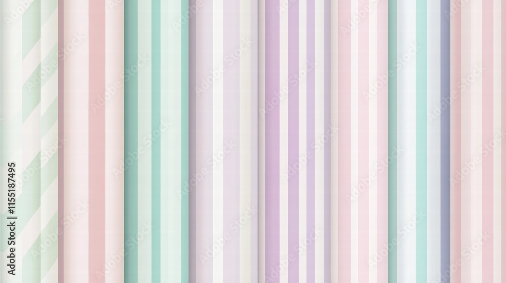 Aufkleber striped pattern in soft pastel colors displayed vertically in a harmonious arrangement within a brig