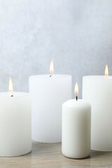 Beautiful composition with candles on the table